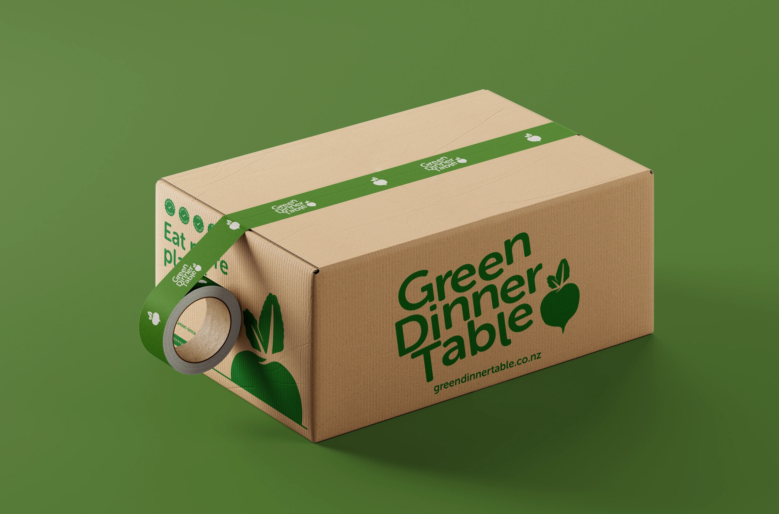 Green Dinner Table Vegan Boxes Brand Refresh by Sinclair Creative Agency