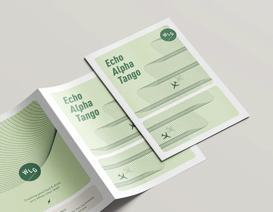 Whisky Lima Golf's menu design by Sinclair Creative Agency