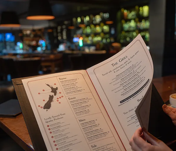 Bloody Mary's food Menus showing map of locally sourced produce — designed by Sinclair Creative Agency