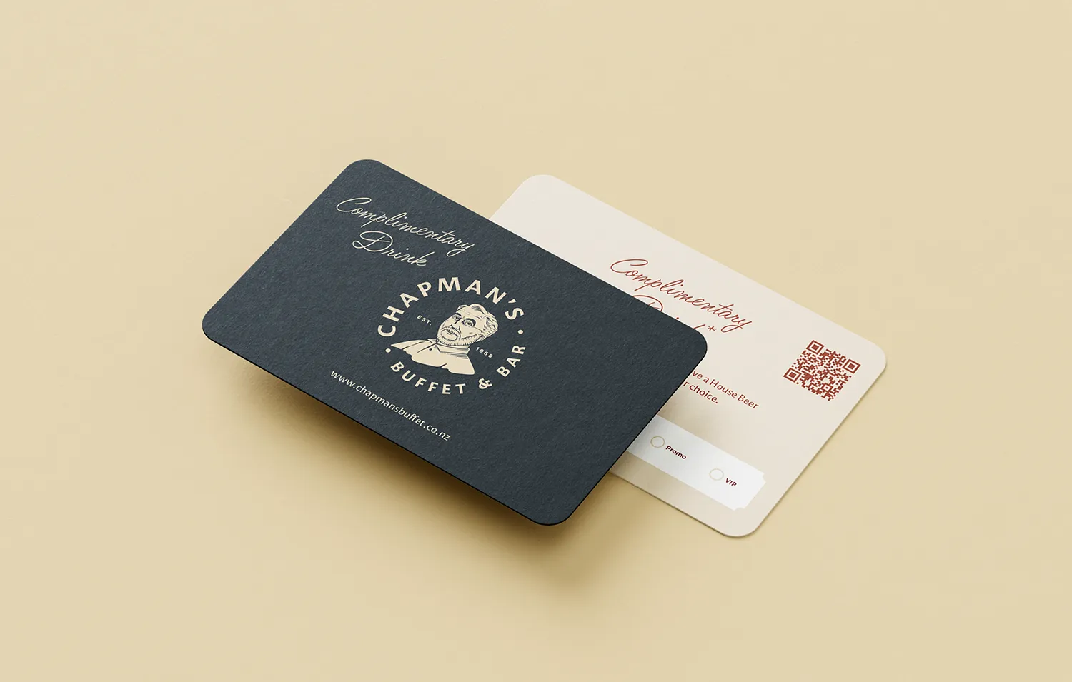 Complimentary drinks card design for Chapman's — Sinclair Creative Agency