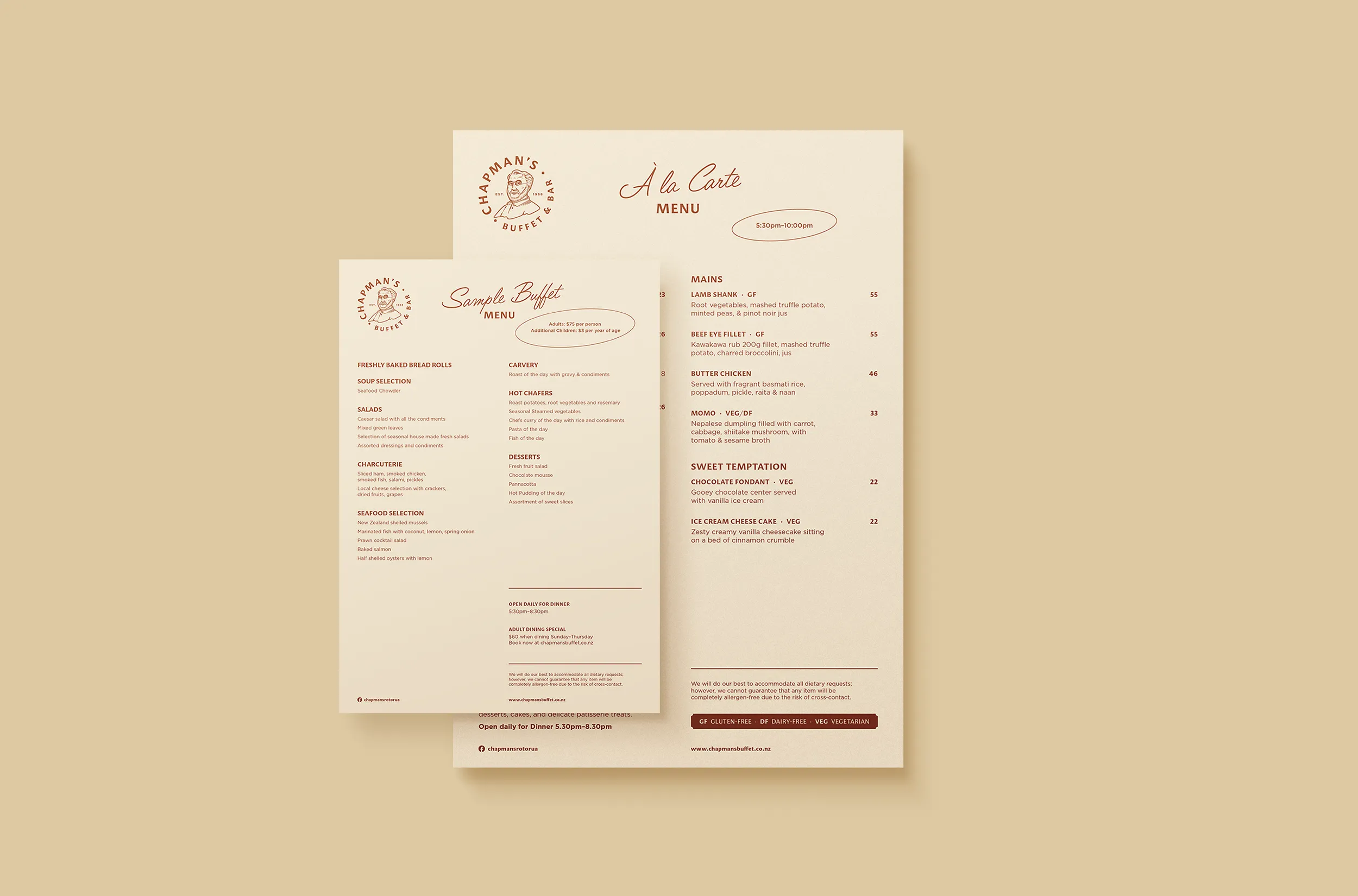 Chapman's food menu design — Sinclair Creative Agency