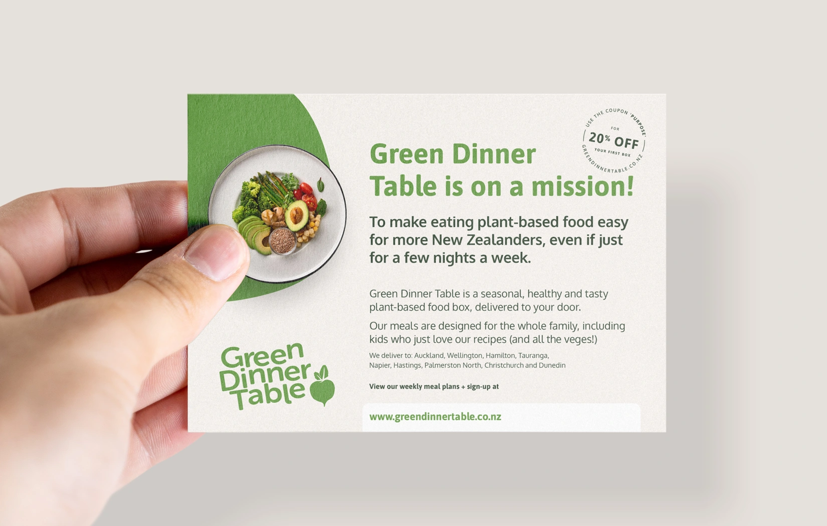 Green Dinner Table box flier design — Sinclair Creative Agency