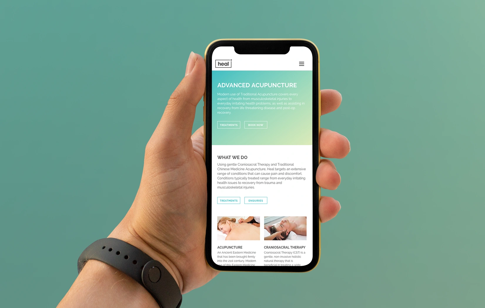 Heal mobile friendly website design by Sinclair Creative Agency