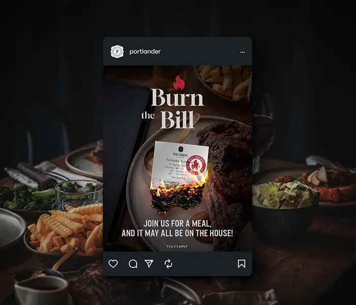 Portlander's graphic design for Burn the Bill campaign designed by Sinclair Creative Agency