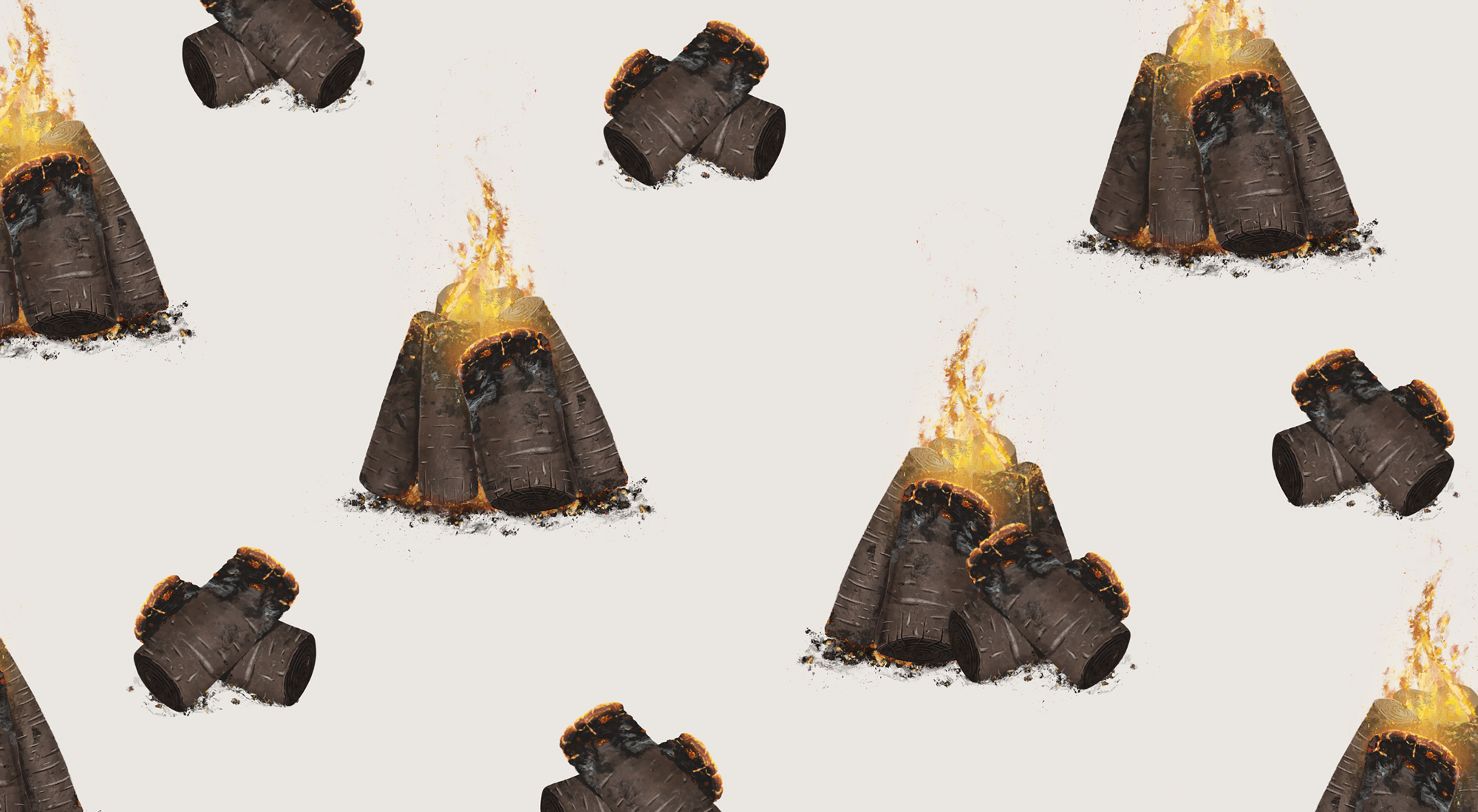 Sadie Candles, Around the Fire — Illustrated candle fragrance notes by Sinclair Creative Agency