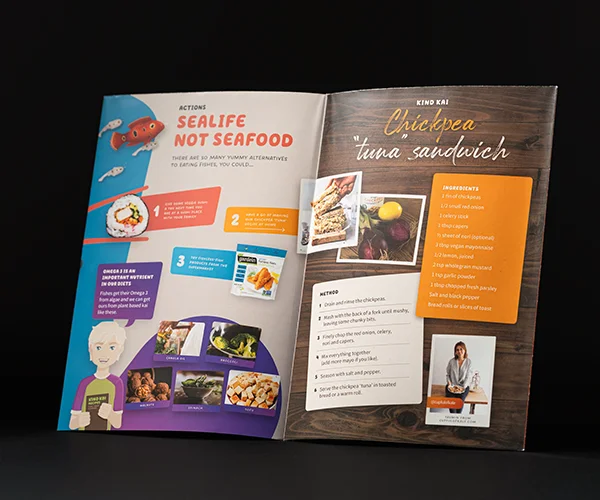 Page spread from Animal Squad newsletter layout and design by Sinclair Creative Agency