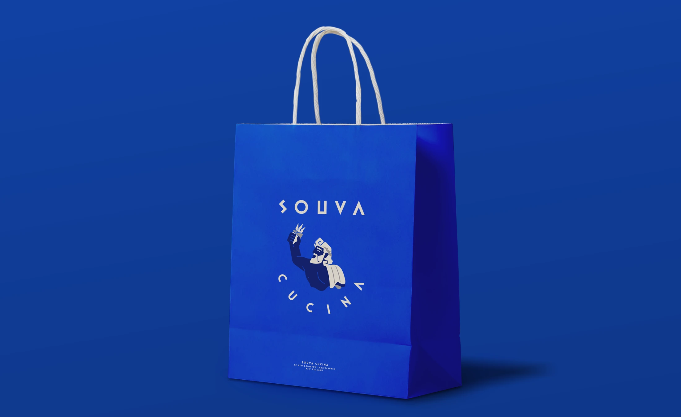 Souva Cucina takeaway Bag Design by Sinclair Creative