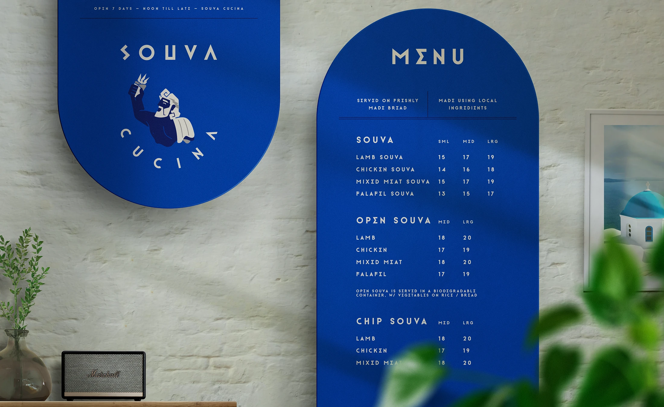 Menu design for Souva Cucina by Sinclair Creative Agency