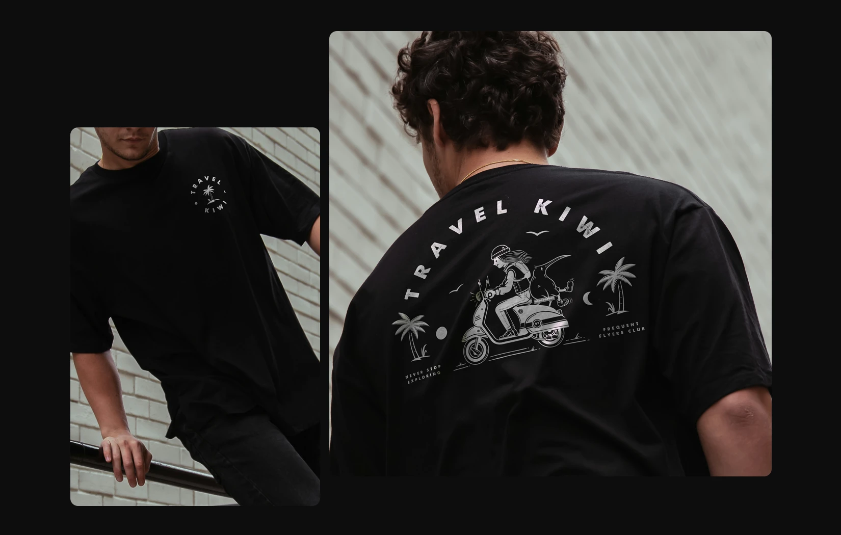 Travel Kiwi tee merch design by Sinclair Creative Agency