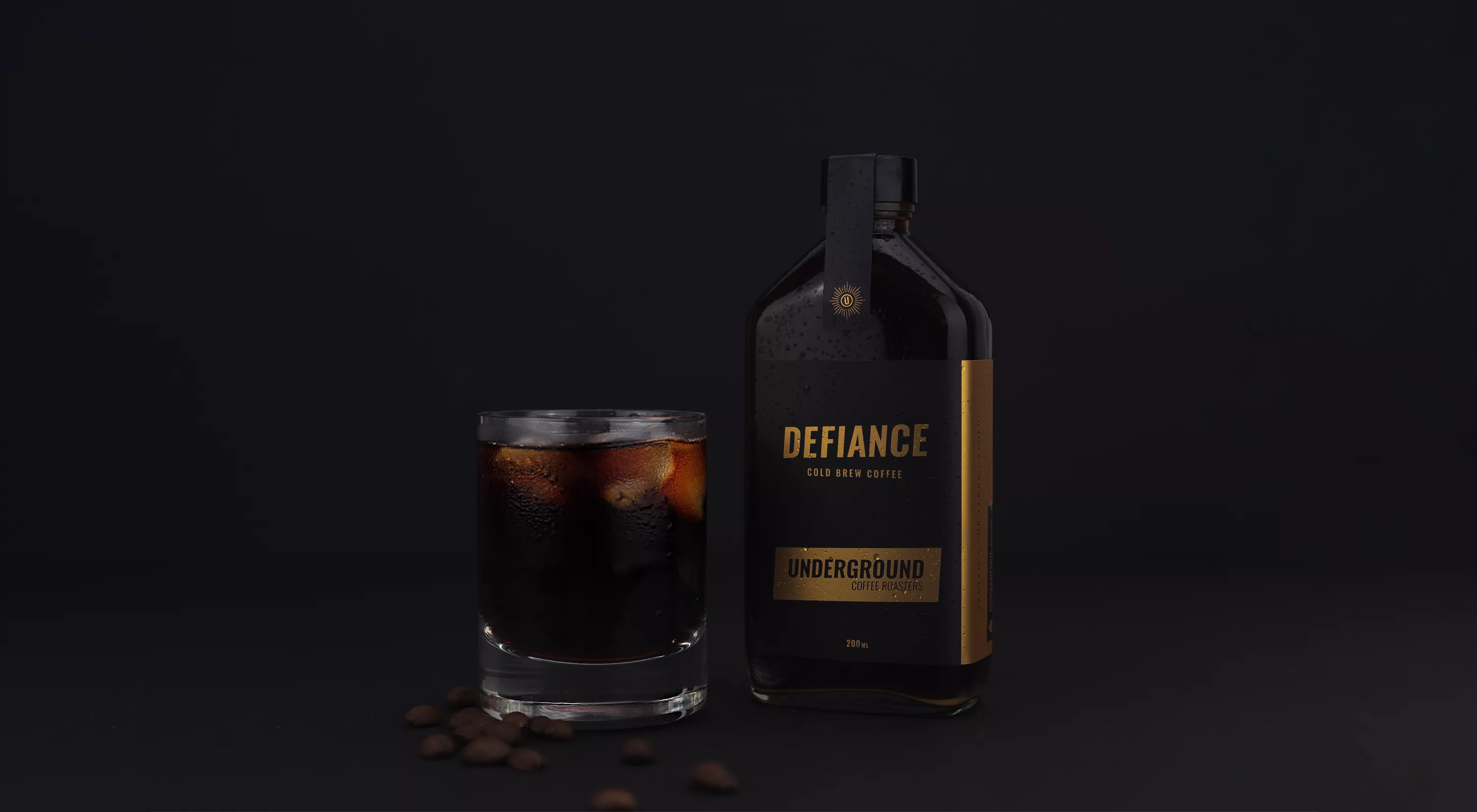 Underground Coffee Roasters Cold Brew Coffee Label Packaging Design by Sinclair Creative Agency