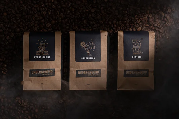 Underground Coffee Roasters Coffee Packaging & Label Design