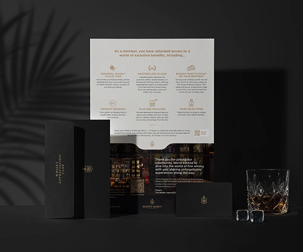 Whisky Appreciation Club Welcome Letter Design by Sinclair Creative Agency NZ