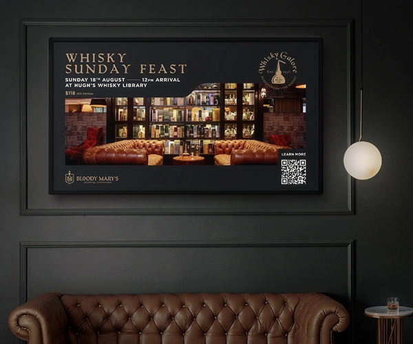 Whisky Appreciation Club Digital Screen Design by design by Sinclair Creative Agency NZ