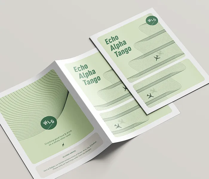 Whisky Lima Golf Restaurant Bar Menu Cover design by Sinclair Creative Agency