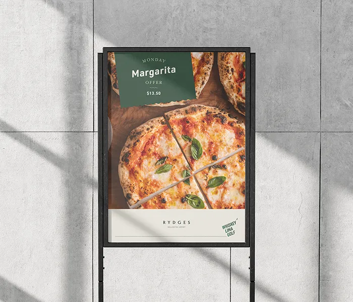 Whisky Lima Golf's Margarita offer design — graphic design by Sinclair Creative Agency