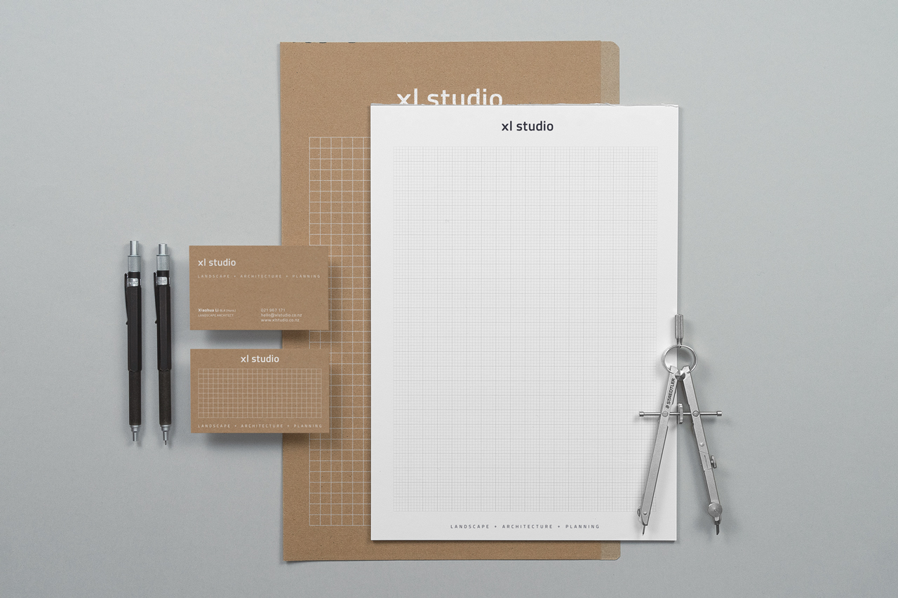 XL Studio stationery branding and graphic design by Sinclair Creative Agency